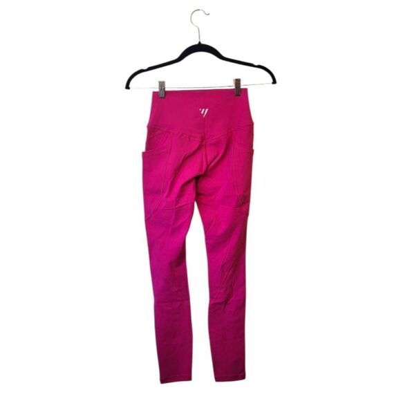 Never Broken Women's Bright Pink Crossover Leggings Size S NWT - Picture 2 of 5